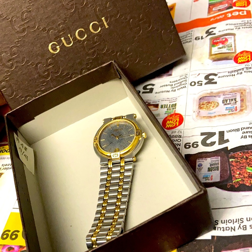 GUCCI Vintage Collection 9000M quartz wristwatch women’s men's dial gray - Picture 1 of 12
